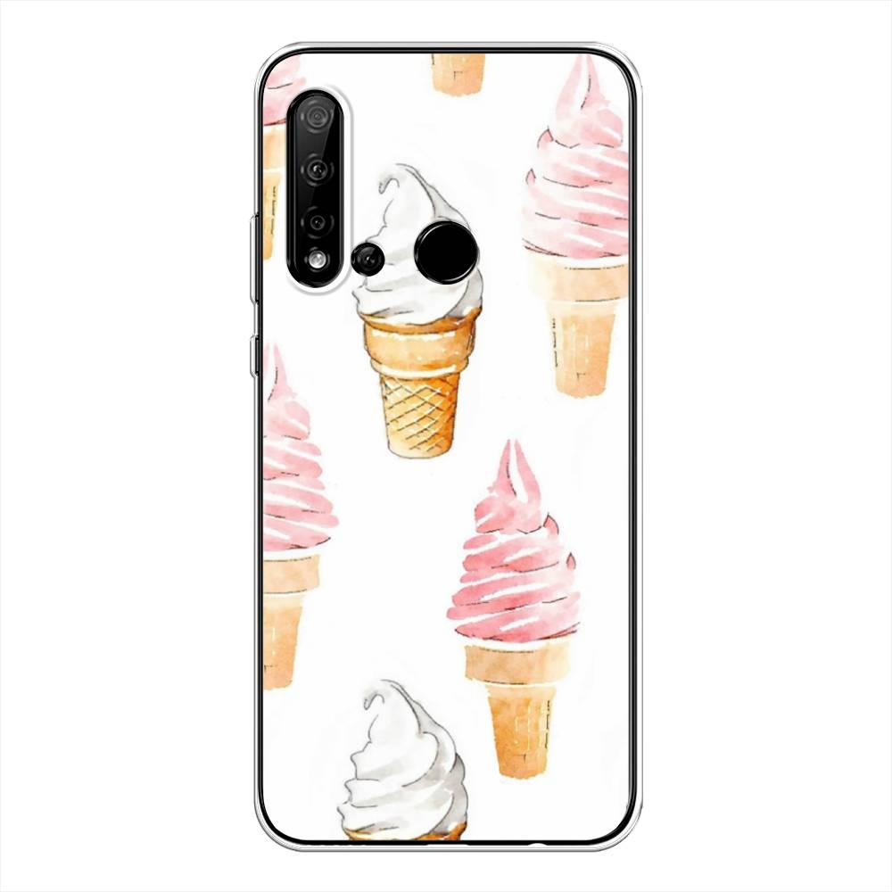 

Чехол Awog на Huawei Nova 5i "Нарисованное мороженое", Белый;розовый, 69850-10
