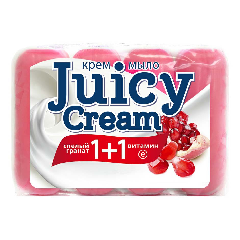 фото Крем-мыло juicy cream спелый гранат-витамин е, 90 г х 4 шт.