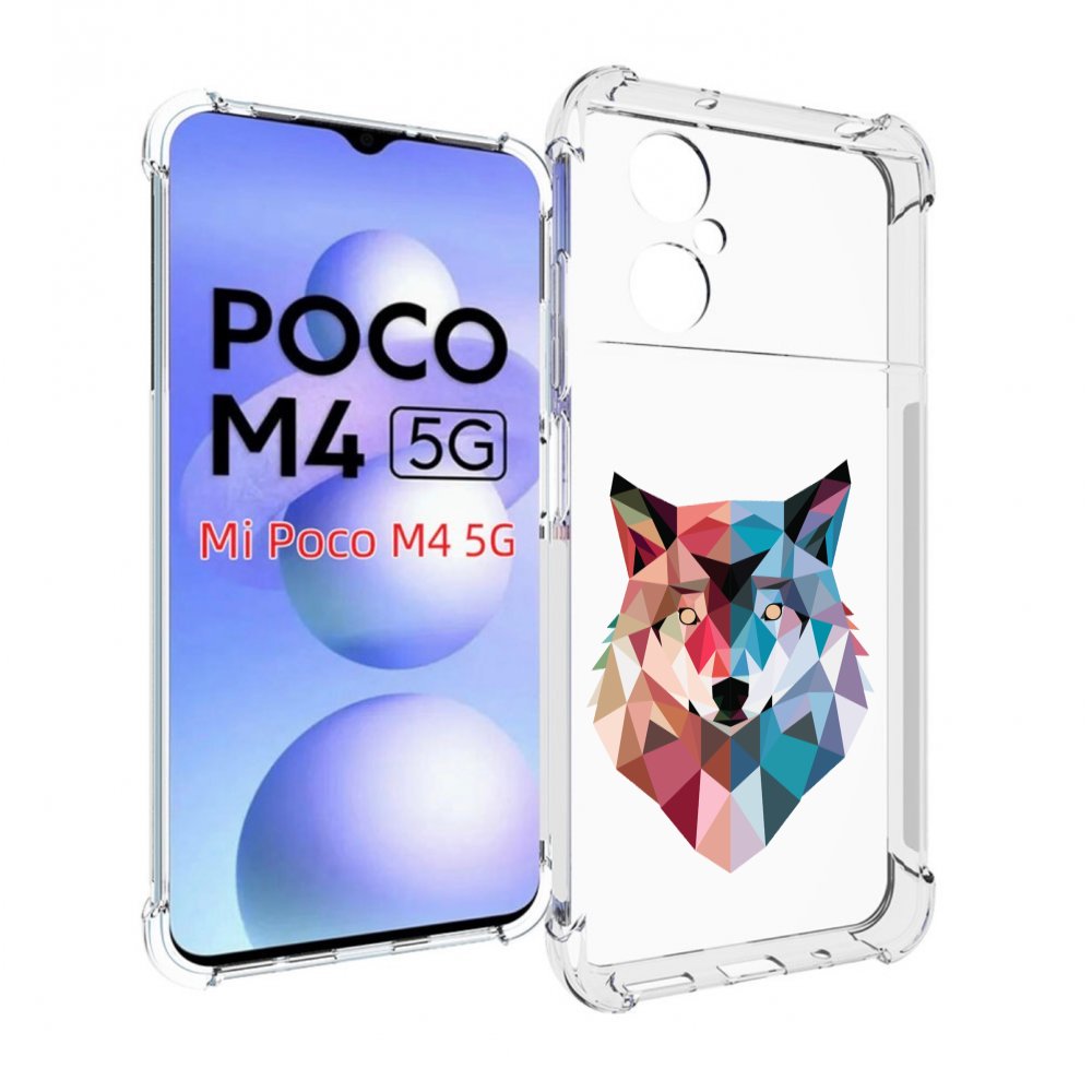 

Чехол MyPads Геометрический-волк для Xiaomi Poco M4 5G, Прозрачный, Tocco