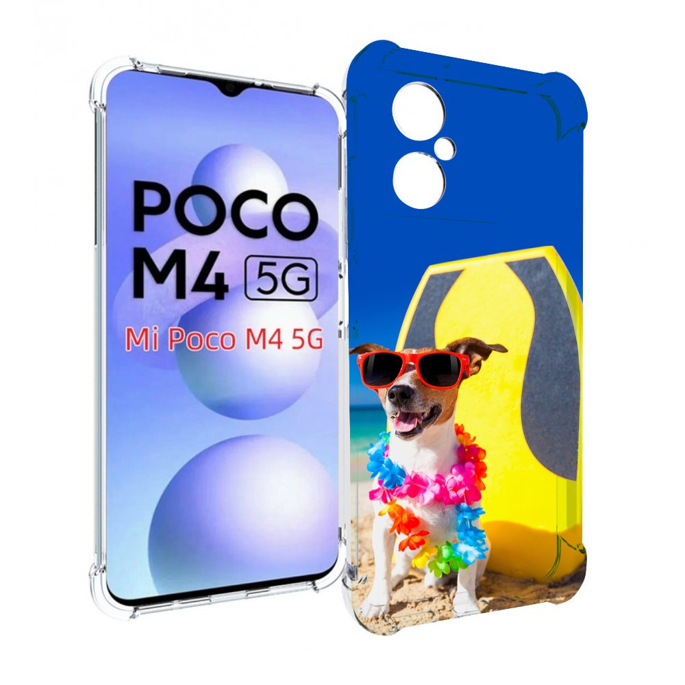

Чехол MyPads Гавайская-собака для Xiaomi Poco M4 5G, Прозрачный, Tocco
