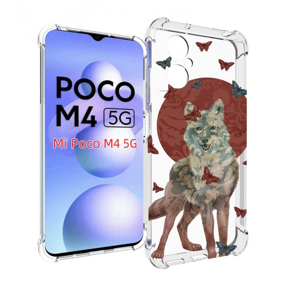 

Чехол MyPads Волчица с бабочками для Xiaomi Poco M4 5G, Прозрачный, Tocco