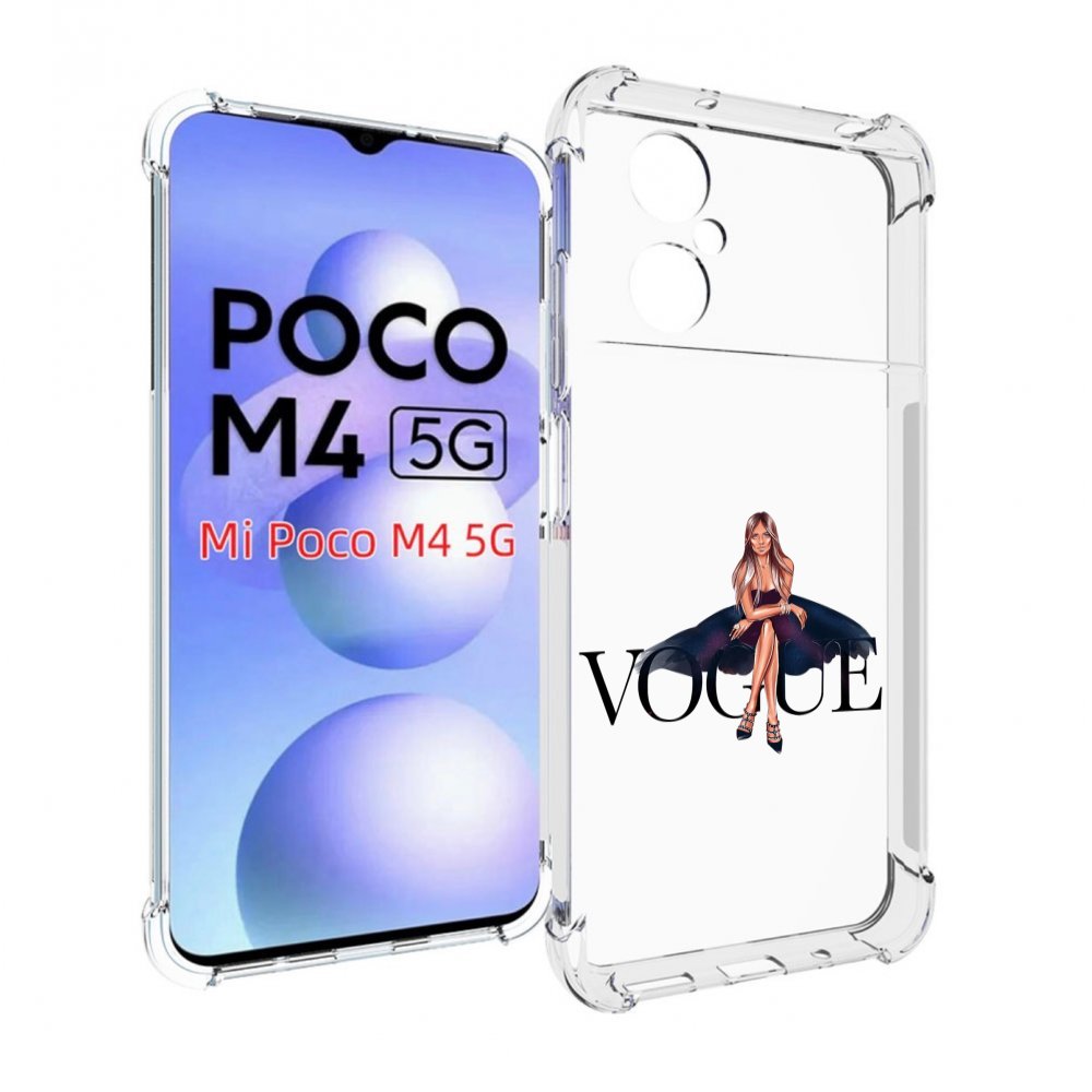 

Чехол MyPads Вог-девушка женский для Xiaomi Poco M4 5G, Прозрачный, Tocco