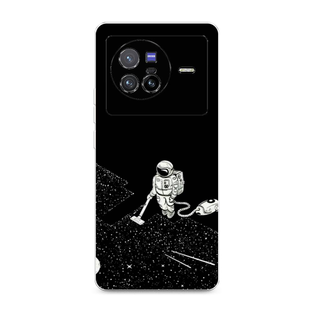 фото Силиконовый чехол "космонавт с пылесосом" на vivo x80 awog