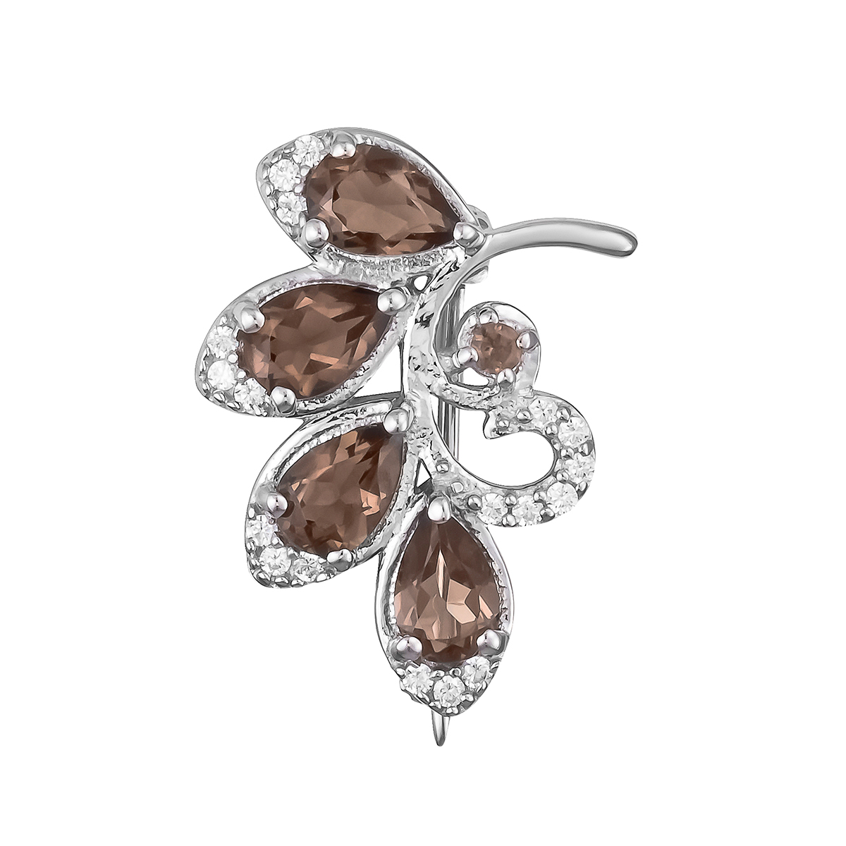 

Брошь женская Balex Jewellery 6410931777 из серебра, раухтопаз/фианит, 6410931777