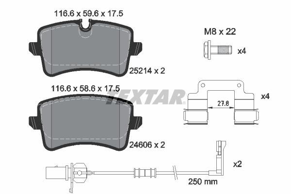 

Тормозные колодки Textar дисковые 2521404