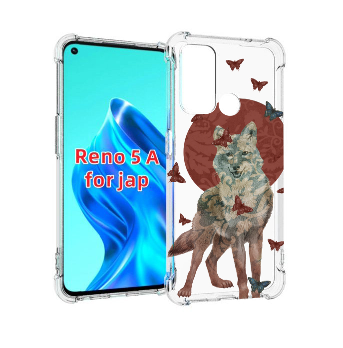 

Чехол MyPads Волчица с бабочками для Oppo Reno 5A, Прозрачный, Tocco