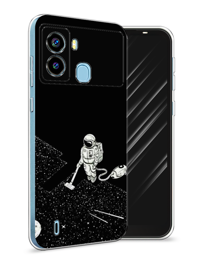 

Чехол Awog на Tecno Pop 6 "Космонавт с пылесосом", Разноцветный, 302050-4