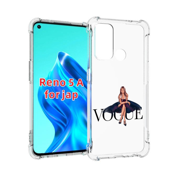 

Чехол MyPads Вог-девушка женский для Oppo Reno 5A, Прозрачный, Tocco