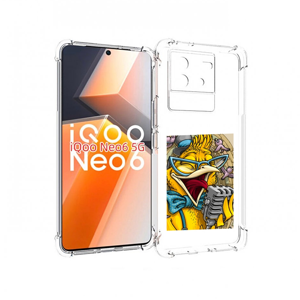 

Чехол MyPads поющая птичка для Vivo iQoo Neo 6 5G, Прозрачный, Tocco