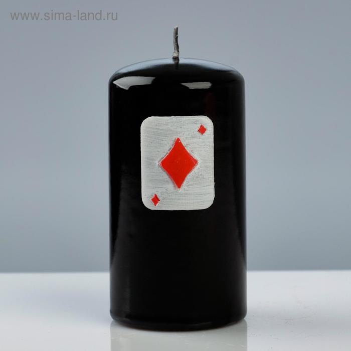 фото Свеча - цилиндр покер, 6×11,5 см, черный trend decor candle