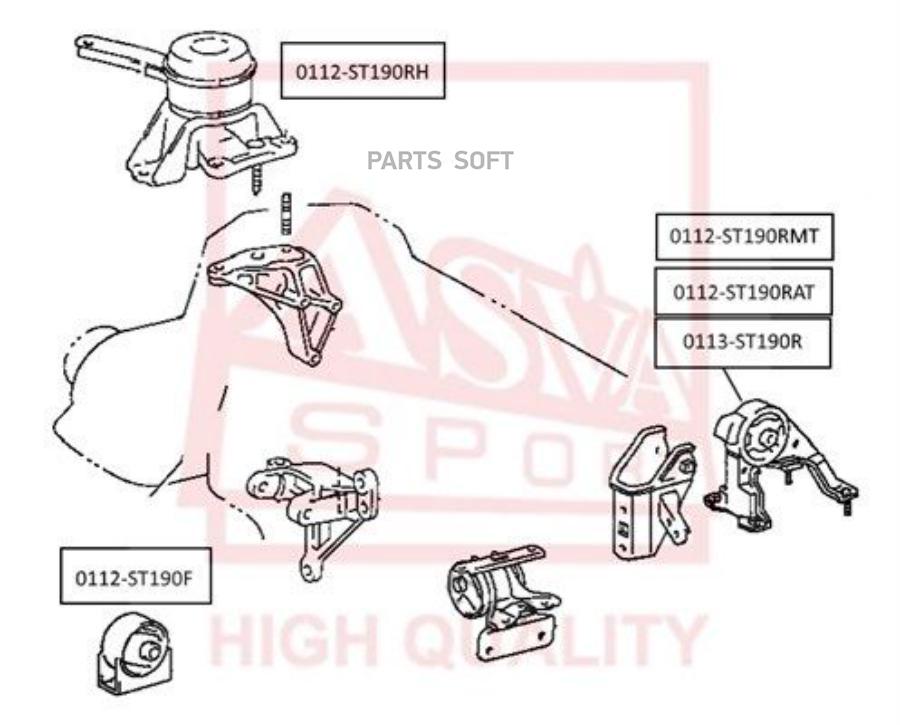 

Опора двигателя ASVA 0112ST190F