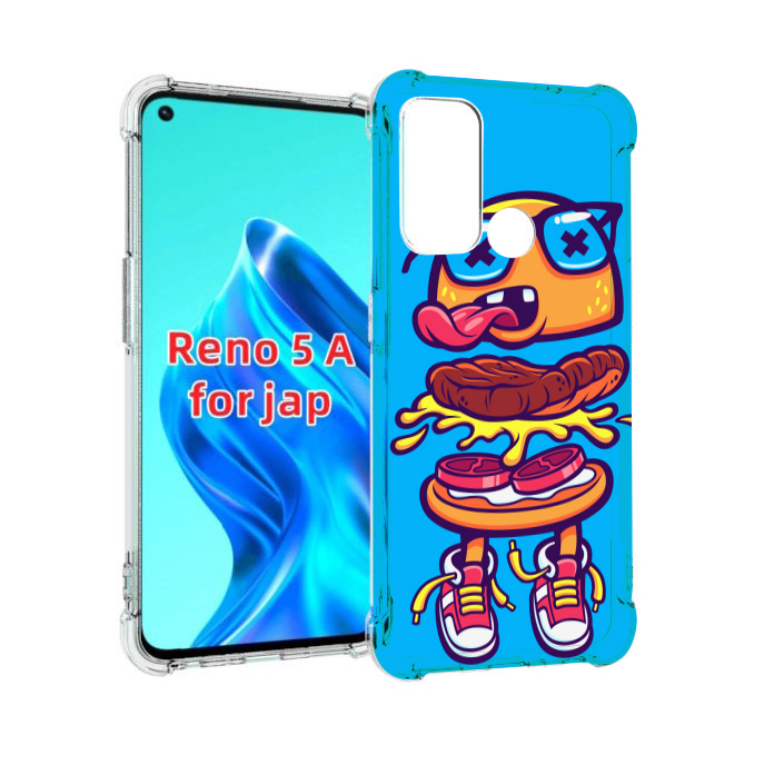 

Чехол MyPads Бургер с очками для Oppo Reno 5A, Прозрачный, Tocco
