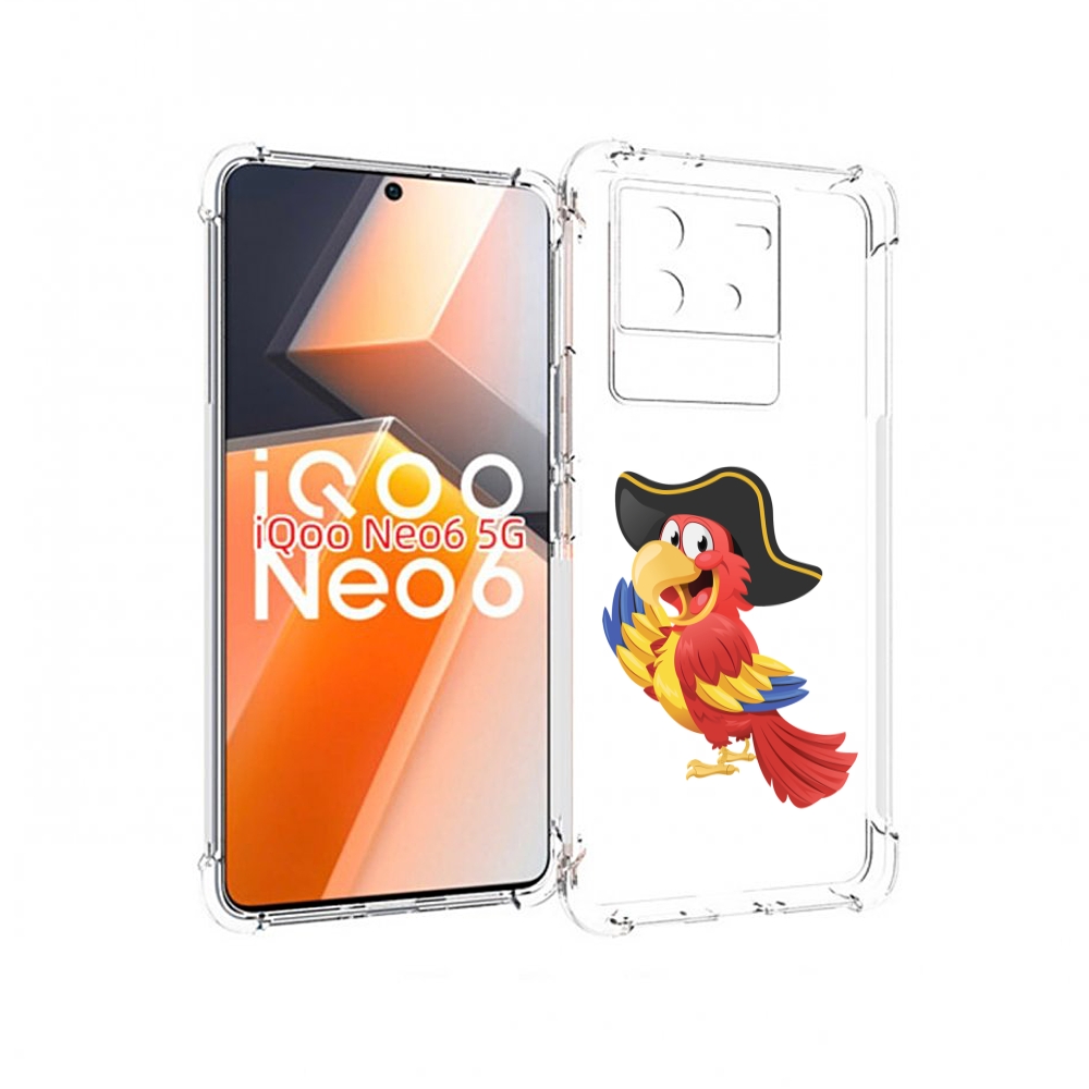 

Чехол MyPads попугай-пират для Vivo iQoo Neo 6 5G, Прозрачный, Tocco