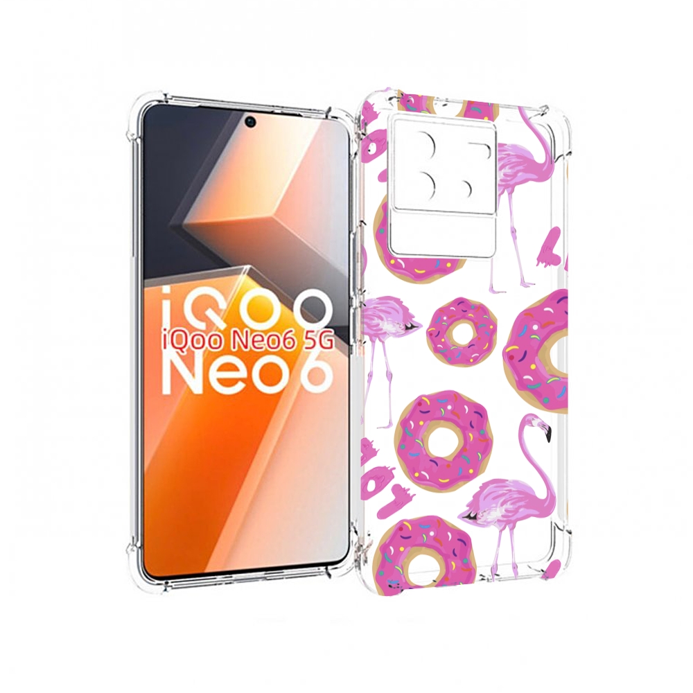 

Чехол MyPads пончики-фламинго для Vivo iQoo Neo 6 5G, Прозрачный, Tocco