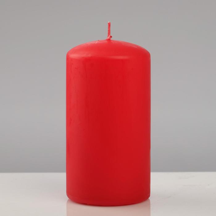 фото Свеча - цилиндр колор, 7×13 см, красный trend decor candle