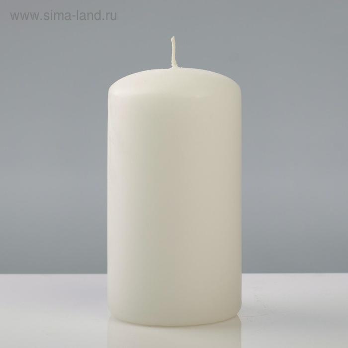 фото Свеча - цилиндр колор, 7×13 см, белый trend decor candle