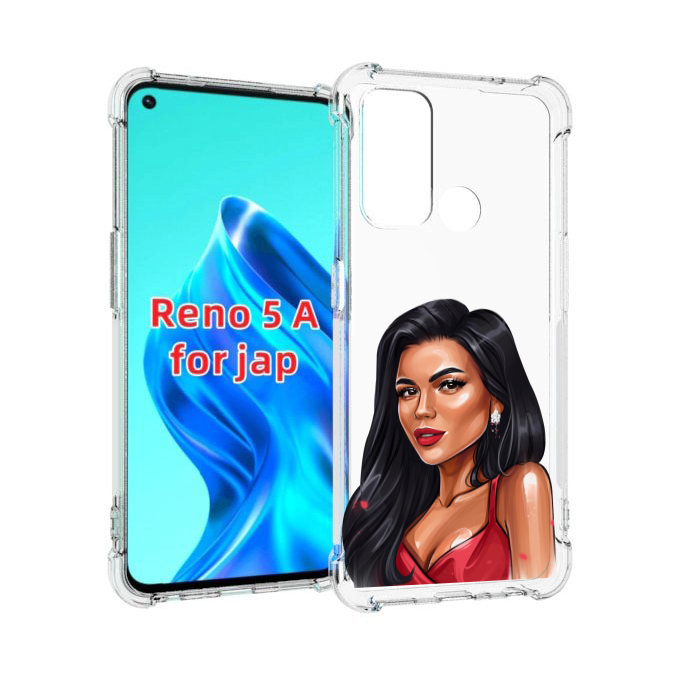 

Чехол MyPads Брюнетка-в-красном-платье для Oppo Reno 5A, Прозрачный, Tocco