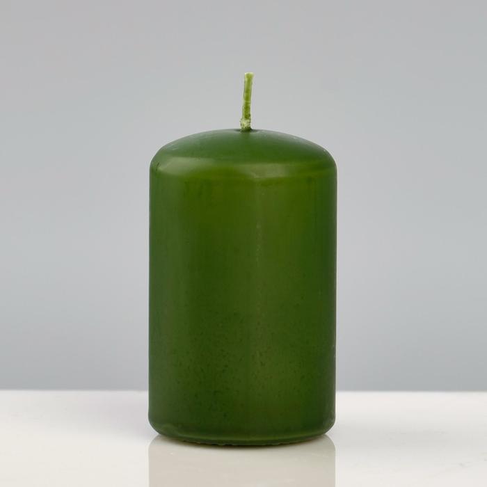 фото Свеча - цилиндр колор, 5×8 см, зеленый trend decor candle