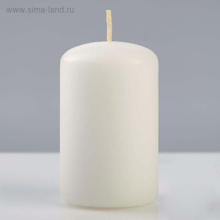 фото Свеча - цилиндр колор, 5×8 см, белый trend decor candle