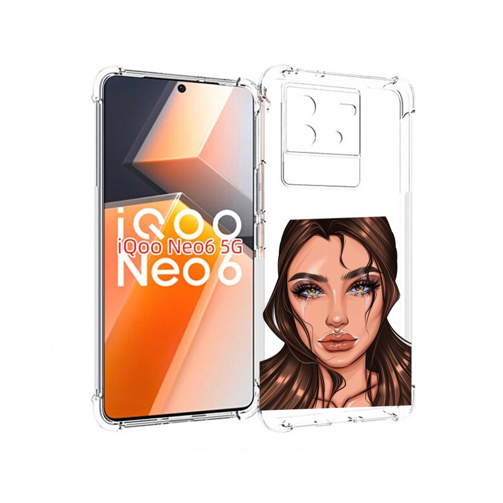 

Чехол MyPads плачущая-девушка женский для Vivo iQoo Neo 6 5G, Прозрачный, Tocco