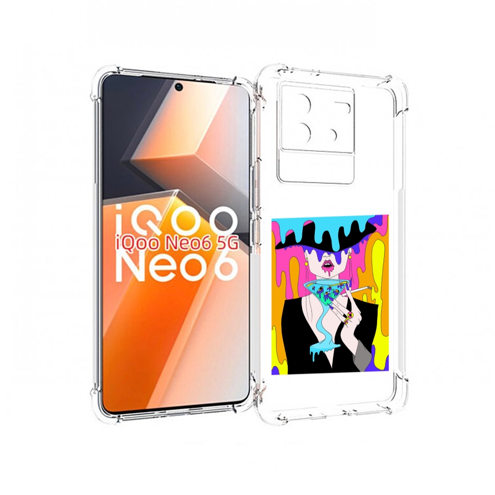 

Чехол MyPads плавленая девушка акварель женский для Vivo iQoo Neo 6 5G, Прозрачный, Tocco