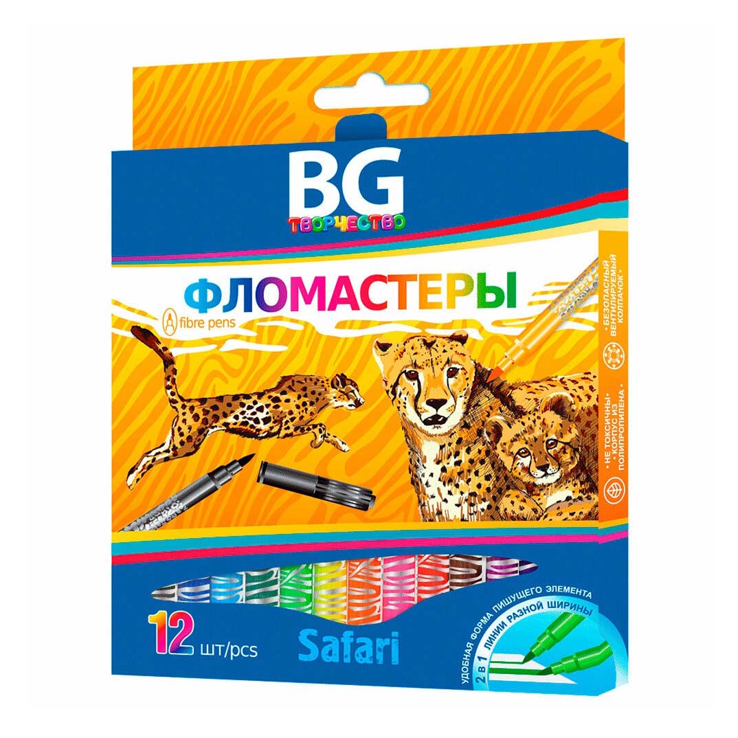 

Фломастеры BG Safari 14283 12 цветов