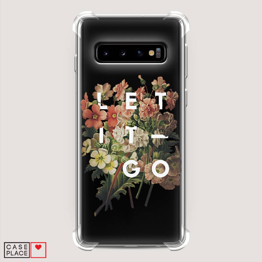 фото Противоударный силиконовый чехол "let it go" на samsung galaxy s10 + awog