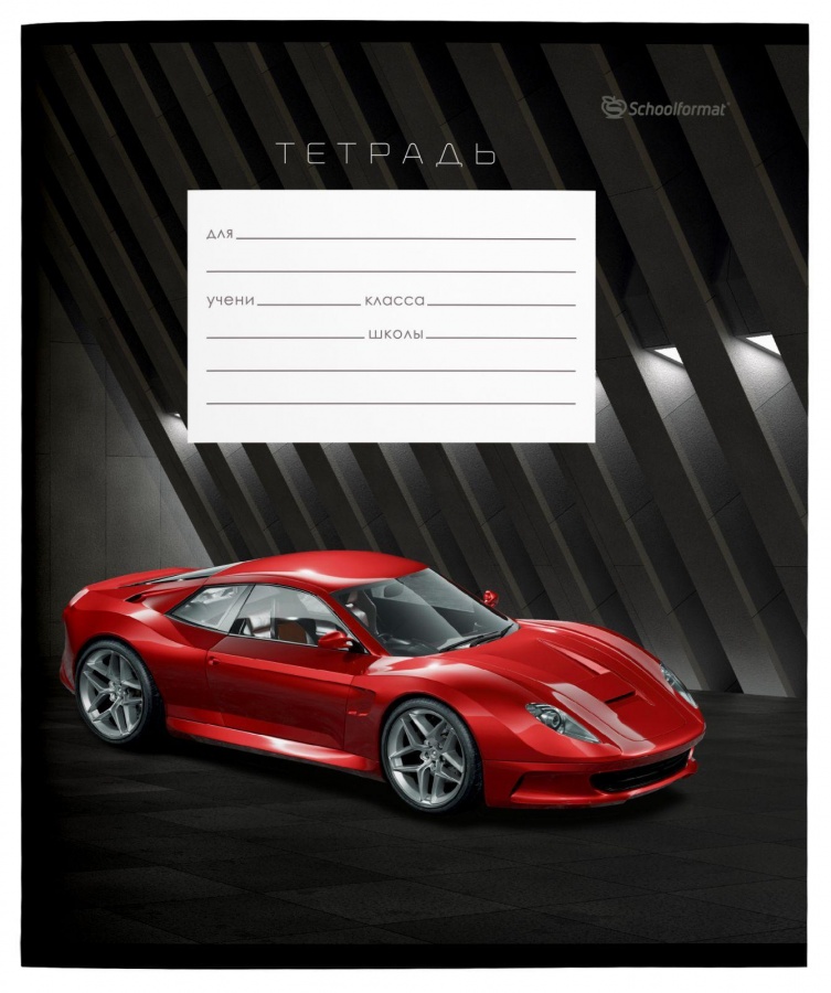 

Тетрадь школьная 24л, А5 schoolФОРМАТ Спорткары (клетка, мелованный картон, ВД-лак), 20шт.