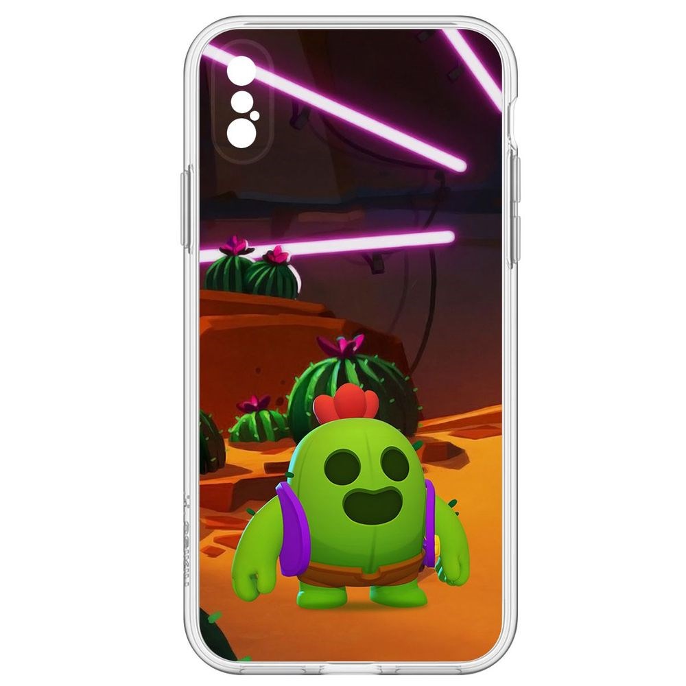 

Чехол-накладка Brawl Stars-Спайк для iPhone X, Прозрачный