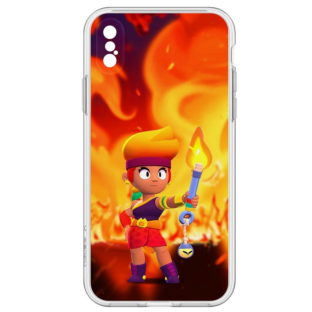 

Чехол-накладка Brawl Stars-Амбер для iPhone X, Прозрачный