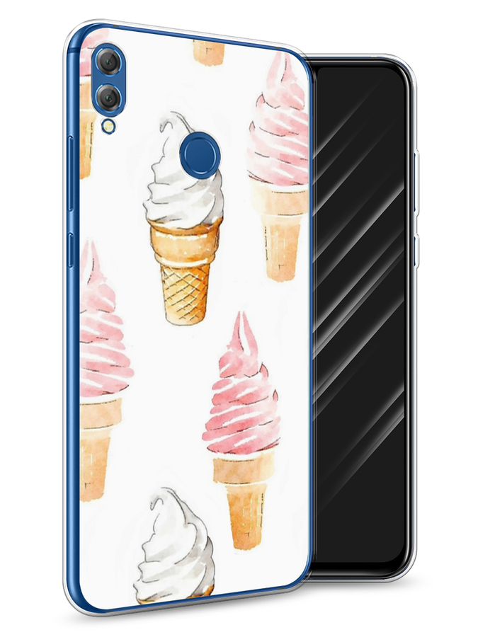 

Чехол Awog на Honor 8X "Нарисованное мороженое", Белый;розовый, 66750-10