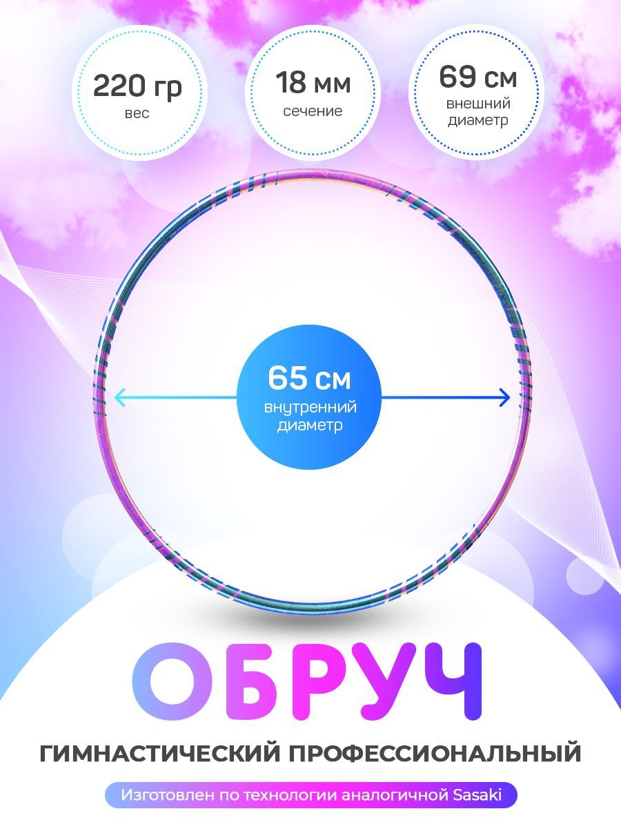 

Обруч синий-розовый гимнастический профессиональный в обмотке 65 см., Розовый;синий, Харли Квинн