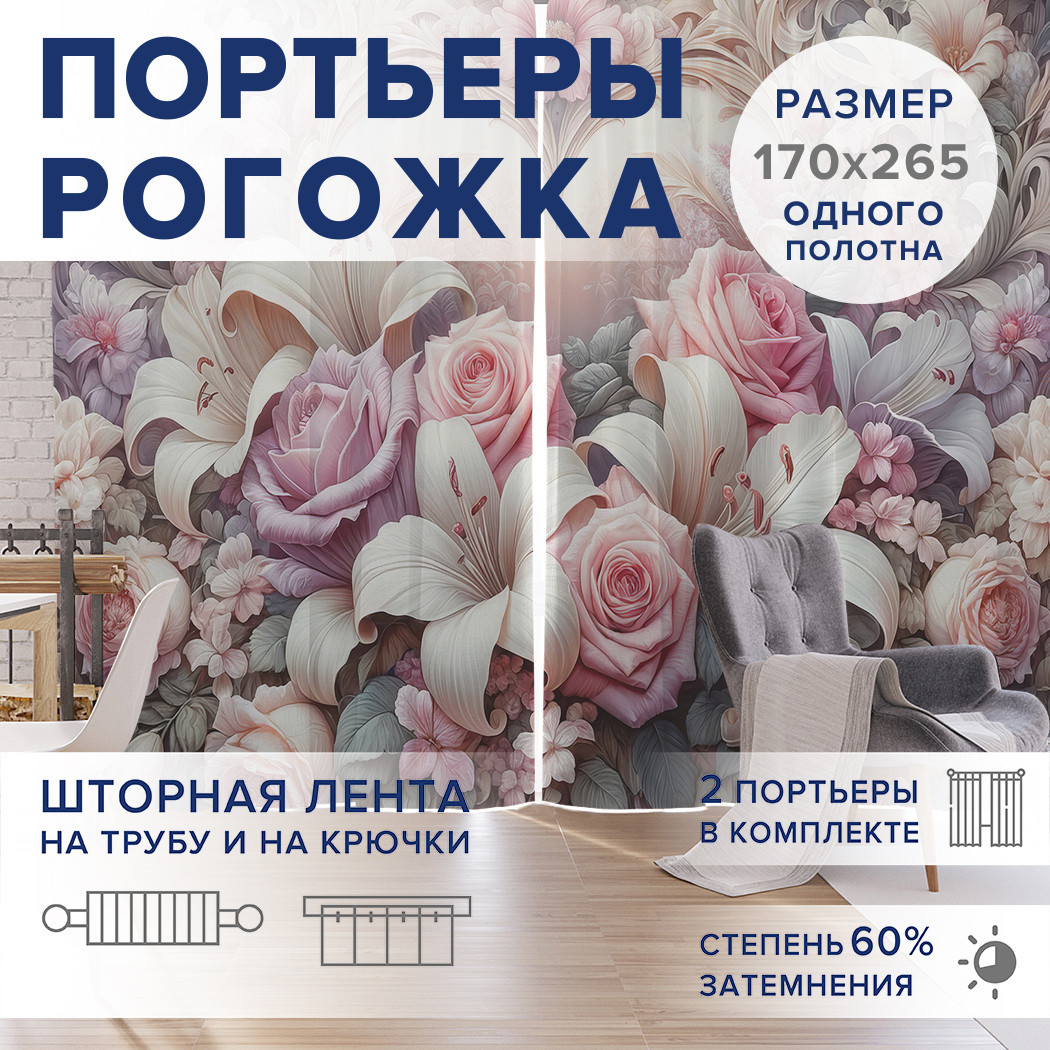 

Фотошторы JoyArty Орнамент сердца оксфорд, pox_430008_170x265
