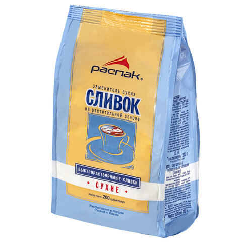 

Сливки сухие РАСПАК быстрорастворимые, комплект 3 шт., пакет 200 г (80-85 порций), гнз001