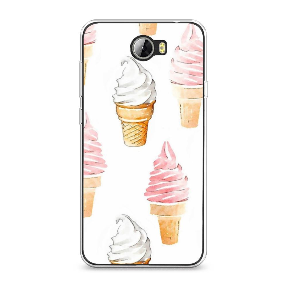 

Чехол Awog на Honor 5A "Нарисованное мороженое", Белый;розовый, 60350-10