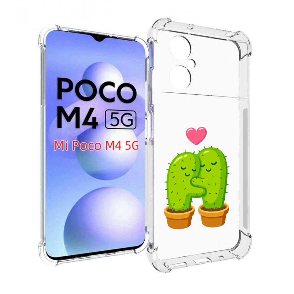 

Чехол MyPads Влюбленные-кактусы для Xiaomi Poco M4 5G, Прозрачный, Tocco