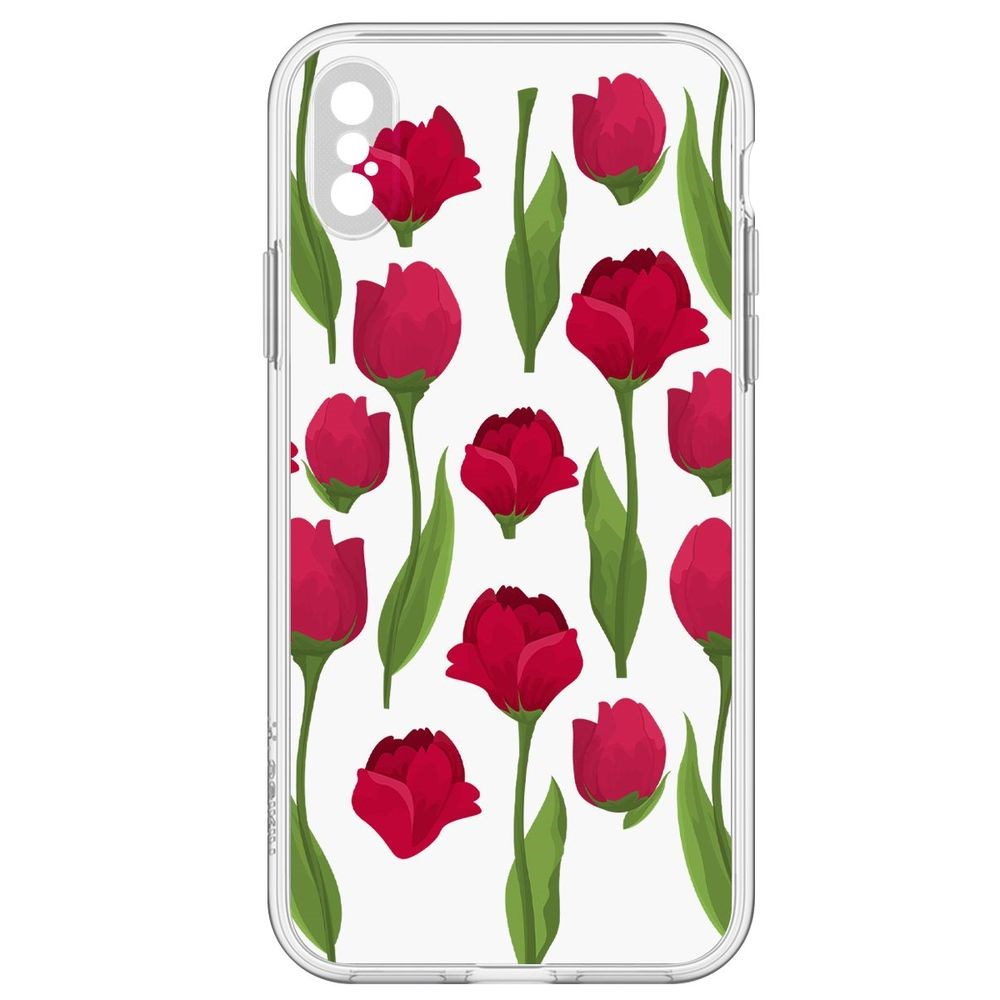 Чехол-накладка Розы паттерн для iPhone X