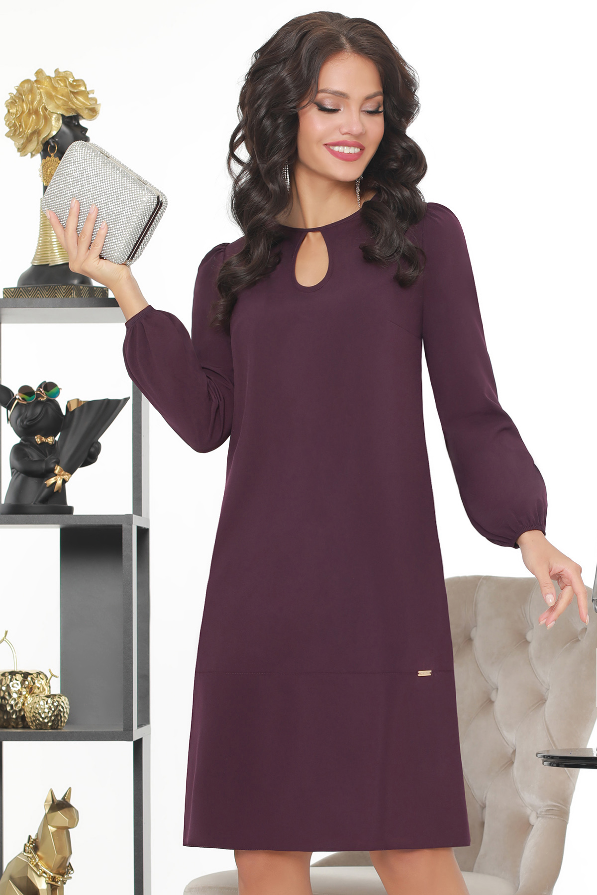 

Платье женское DSTrend Озорные нотки фиолетовое 44 RU, Озорные нотки