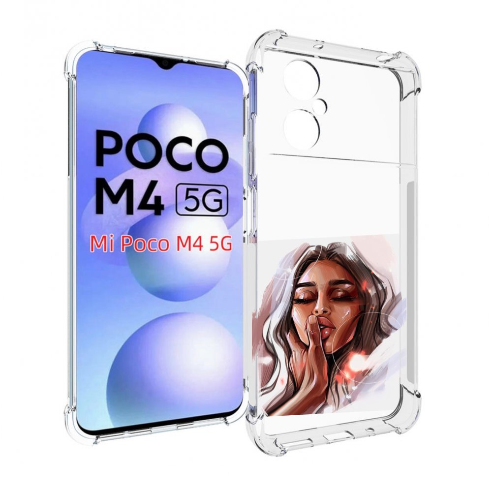 

Чехол MyPads Большие-губы женский для Xiaomi Poco M4 5G, Прозрачный, Tocco