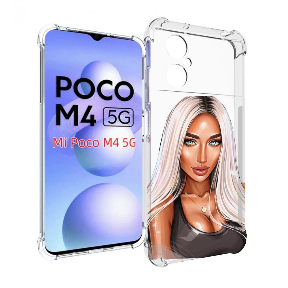 

Чехол MyPads Блондинка женский для Xiaomi Poco M4 5G, Прозрачный, Tocco