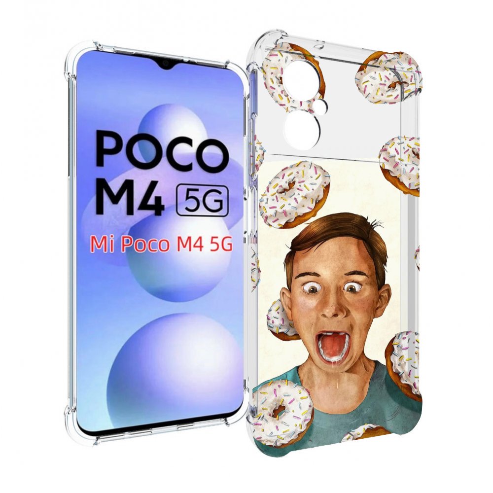 

Чехол MyPads Бешенные-пончики для Xiaomi Poco M4 5G, Прозрачный, Tocco