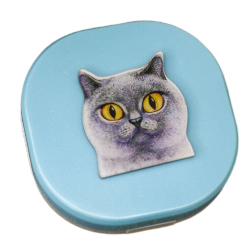 

Контейнер для линз Purebred Cat голубой, Purebred Cat