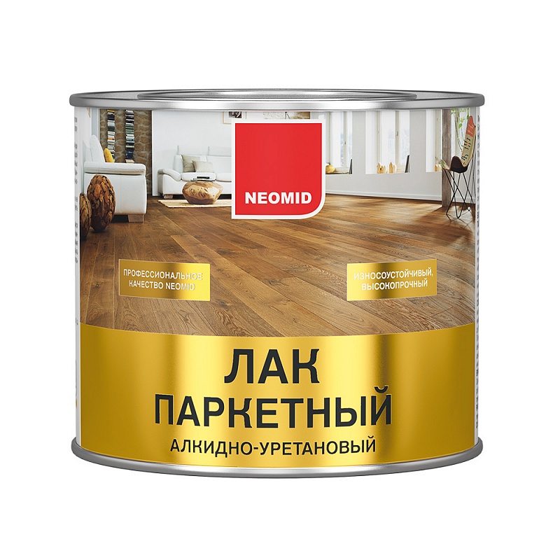 ЛАК ПАРКЕТНЫЙ NEOMID АЛКИДНО-УРЕТАНОВЫЙ ПОЛУМАТОВЫЙ - 9 л.