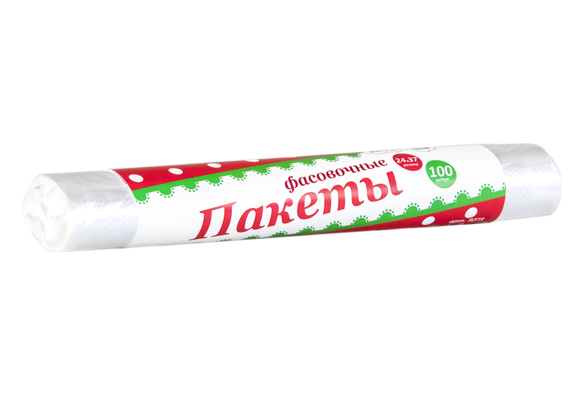 

Пакеты фасовочные "ЯГОДКА" 24*37см, 100шт.в рулоне, Белый