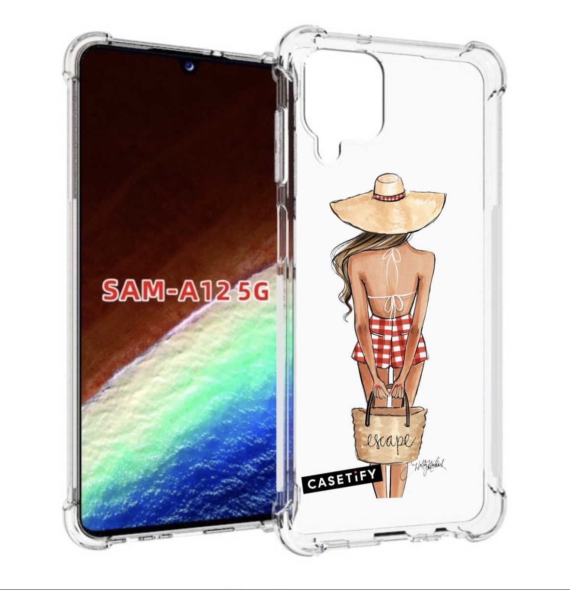 

Чехол MyPads CASETiFY женский для Samsung Galaxy A12 (SM-A125F) 2020/21/A12 Nacho SM-A127F, Прозрачный, Tocco
