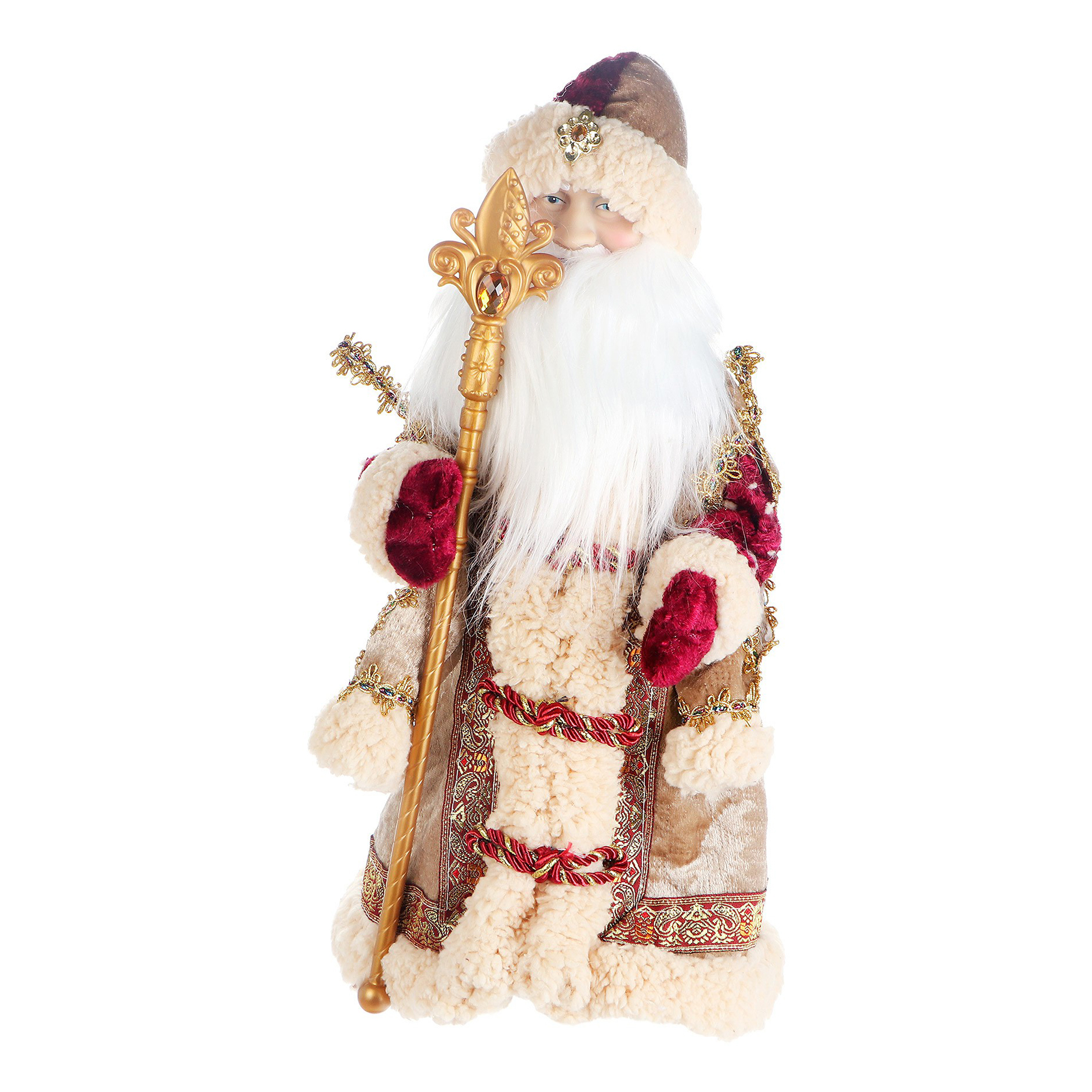 Новогодняя фигурка Sote toys Дед мороз в шубе с мелодией 40 см 1 шт.