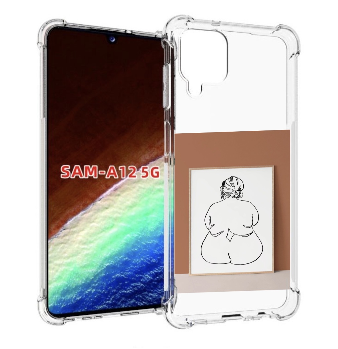 

Чехол MyPads Body Positive Female Figure Line Art женский для Samsung Galaxy A12, Прозрачный, Tocco