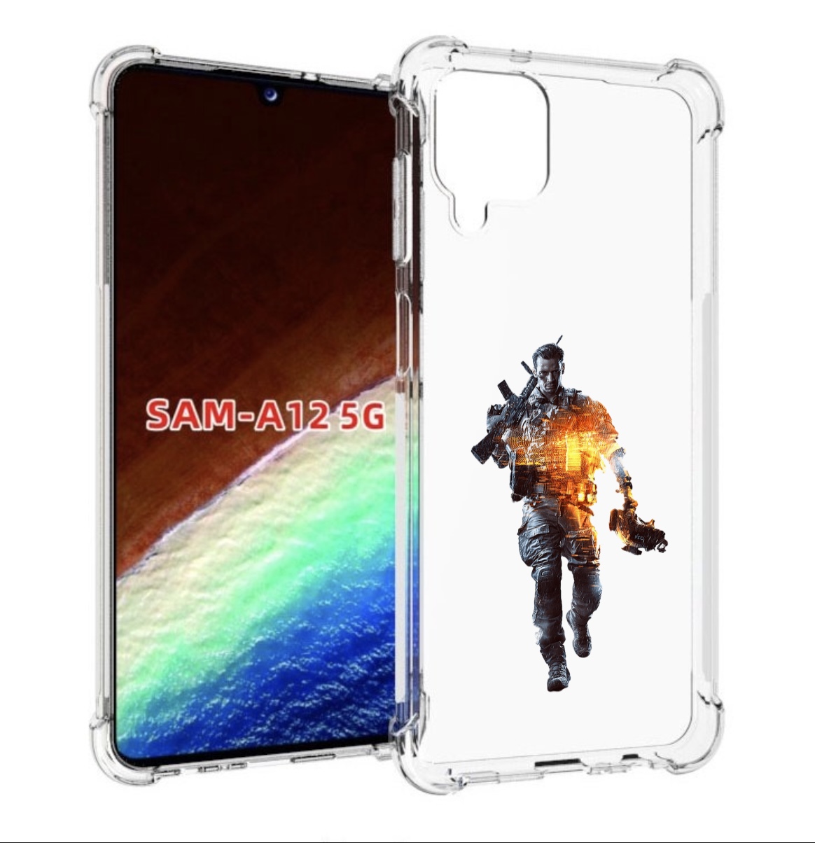 Чехол MyPads Battlefield-4 мужской для Samsung Galaxy A12 (SM-A125F) 2020/21 Tocco