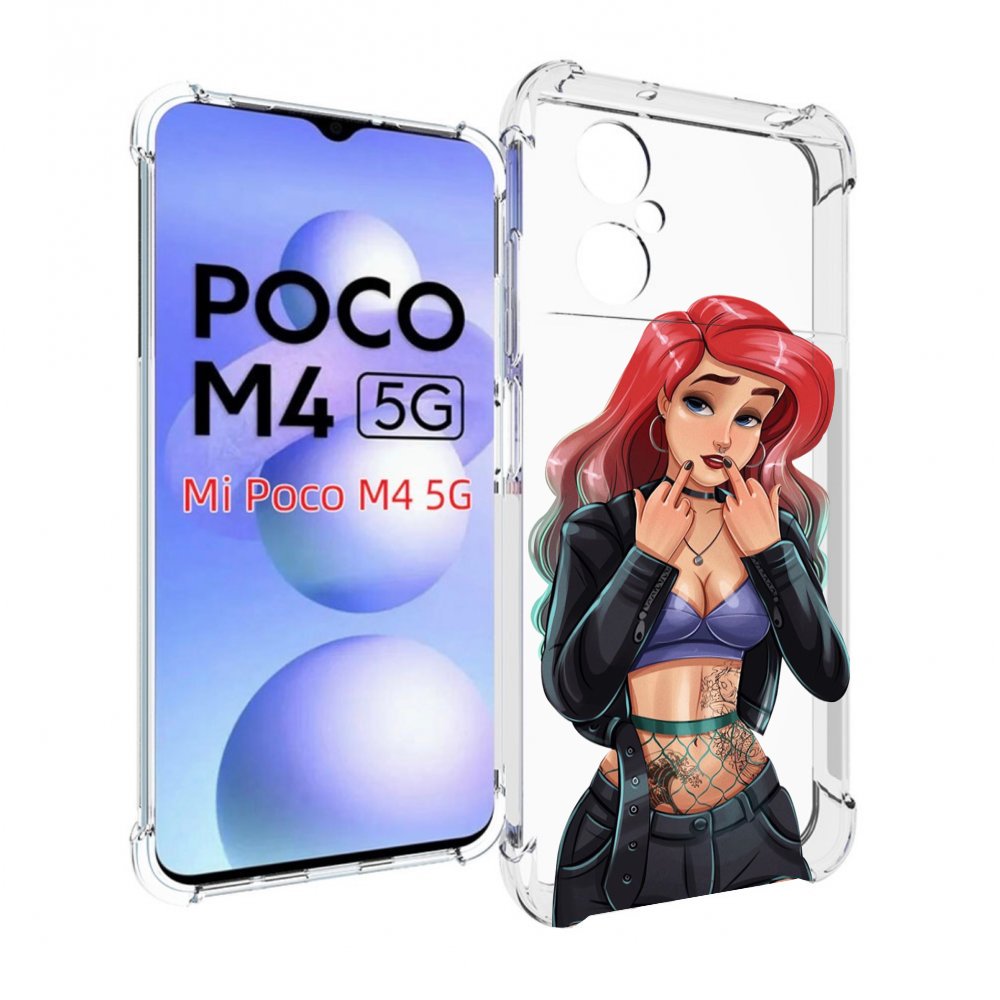 

Чехол MyPads Ариэль-русалочка-готика для Xiaomi Poco M4 5G, Прозрачный, Tocco