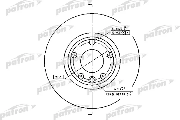 

Тормозной диск PATRON комплект 1 шт. PBD2665
